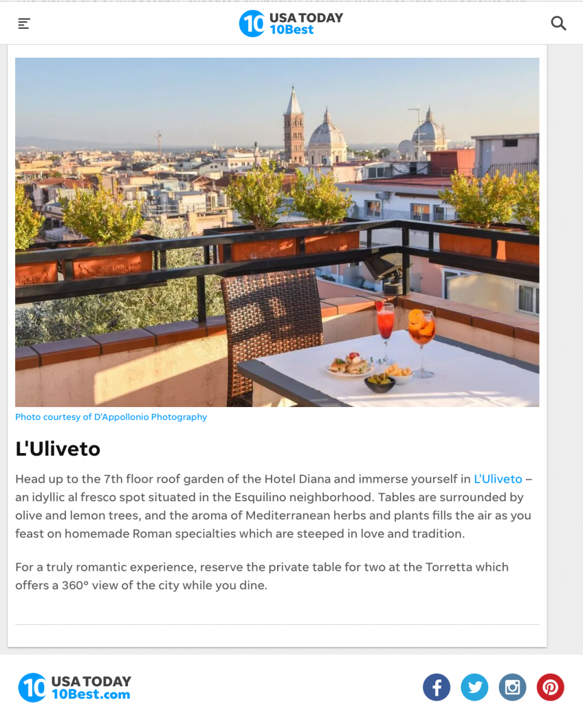 la nostra foto dell'Uliveto Roof Garden nei migliori 15 posti dove cenare all'aperto a Roma